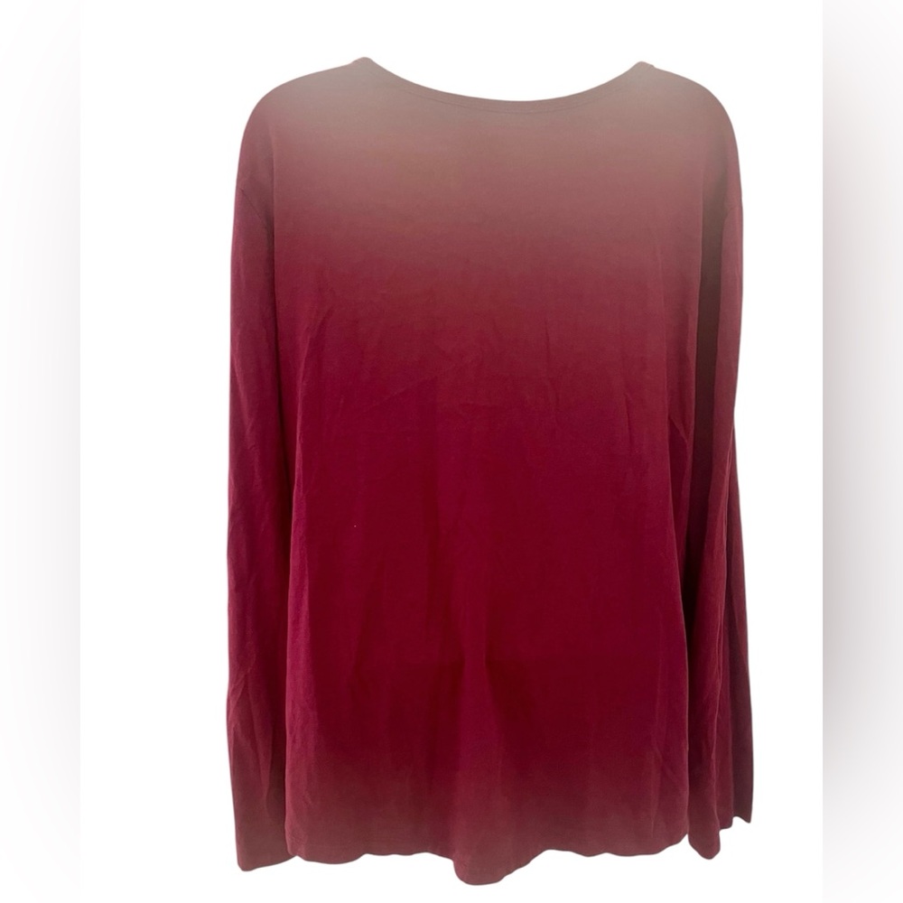 🔥2/$24 or 3/$30🔥 Women's Burgundy Long Sleeve Top - Picture 2 of 4